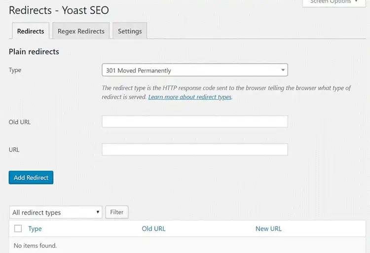 yoast seo premium redirects feature