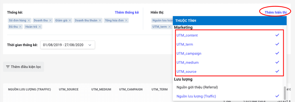 Theo dõi UTM của Haravan 