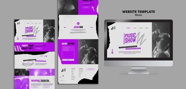 Music show web design template Free Psd