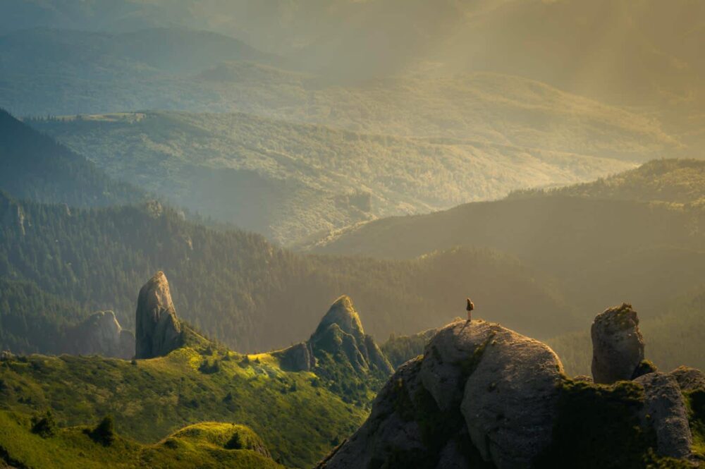 landscape photography of mountain hit by sun rays