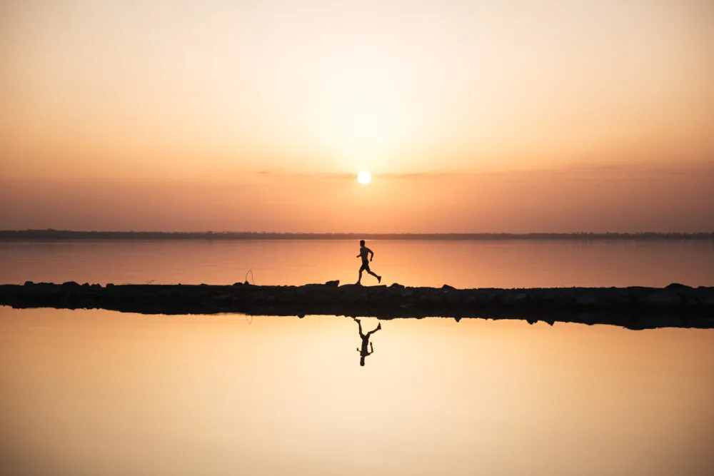 posing for a sunrise photo