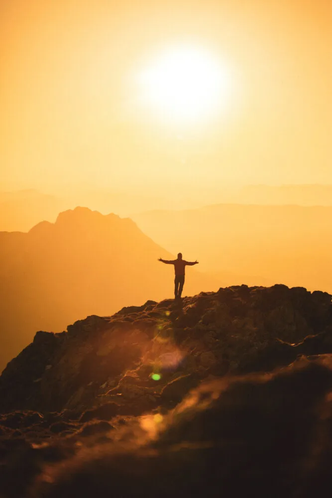 posing for a sunrise photo