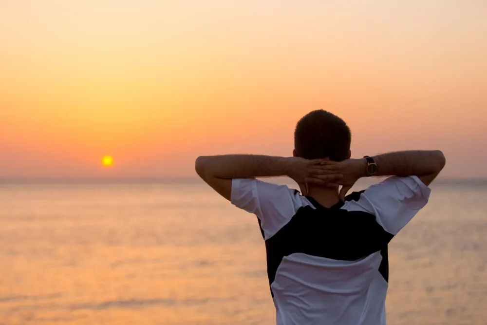 posing for a sunrise photo